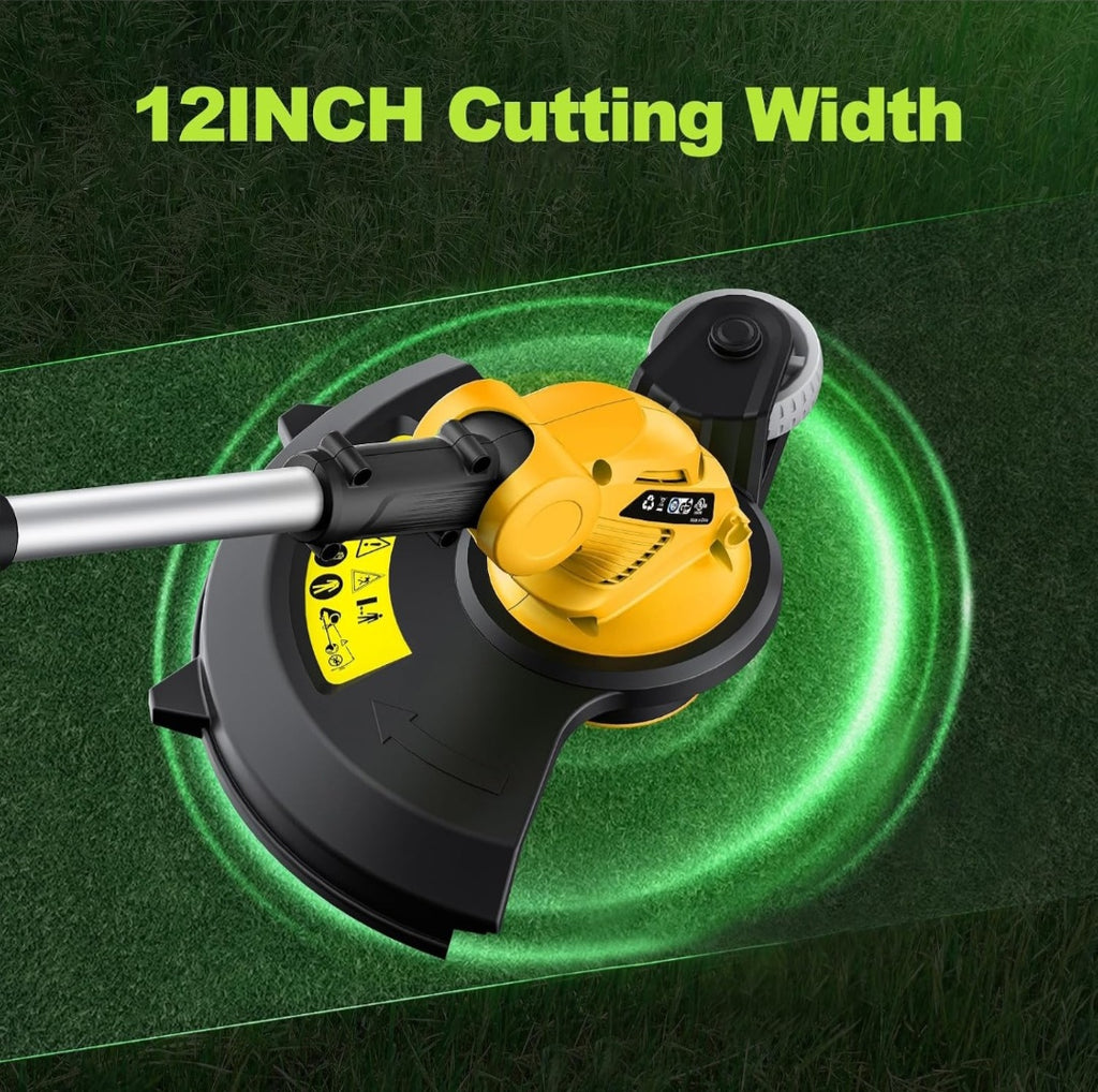 20V Electric Cordless String Trimmer, 2X 2.0Ah Battery Powered Lawn Trimmer