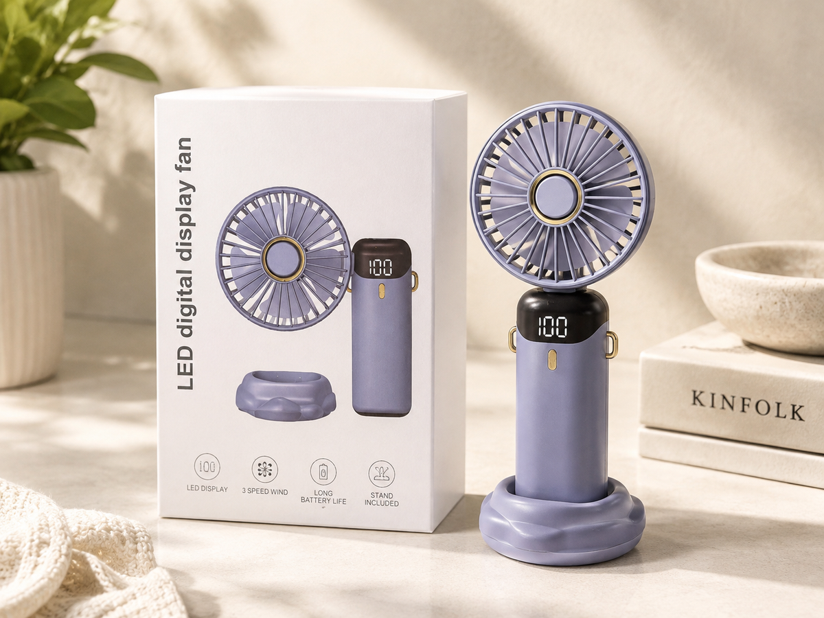 Portable Rechargeable LED Digital Display Mini Fan
